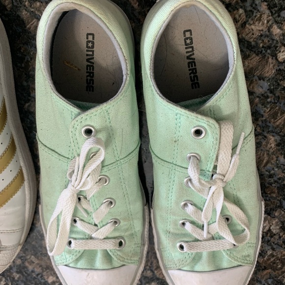 mint blue converse